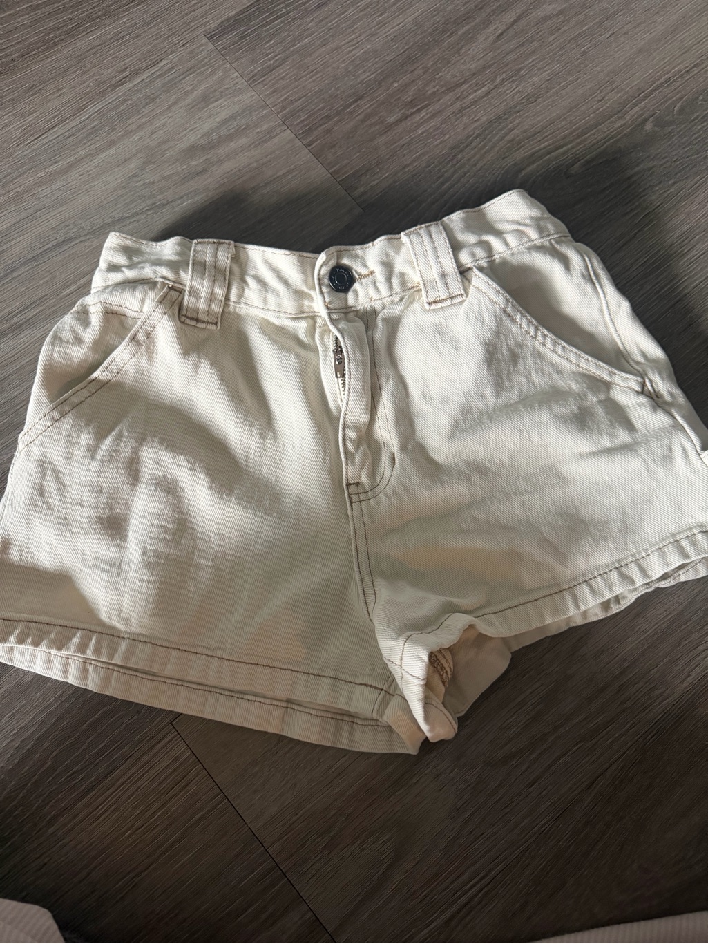 Pacsun Cream High-Rise Cotton Jean Shorts